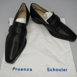 Proenza Schouler Bronco Loafers w/ Heel Strap – Black Leather – Women’s 8